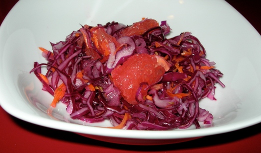 Red Cabbage Slaw with Grapefruit