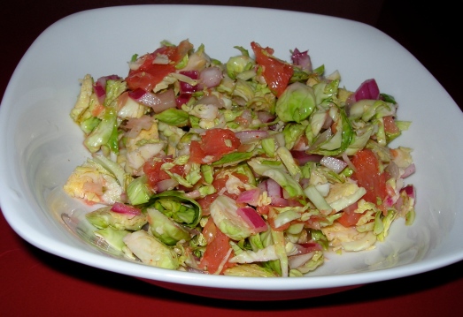 Brussels Sprouts Salad with Grapefruit and Red Onion